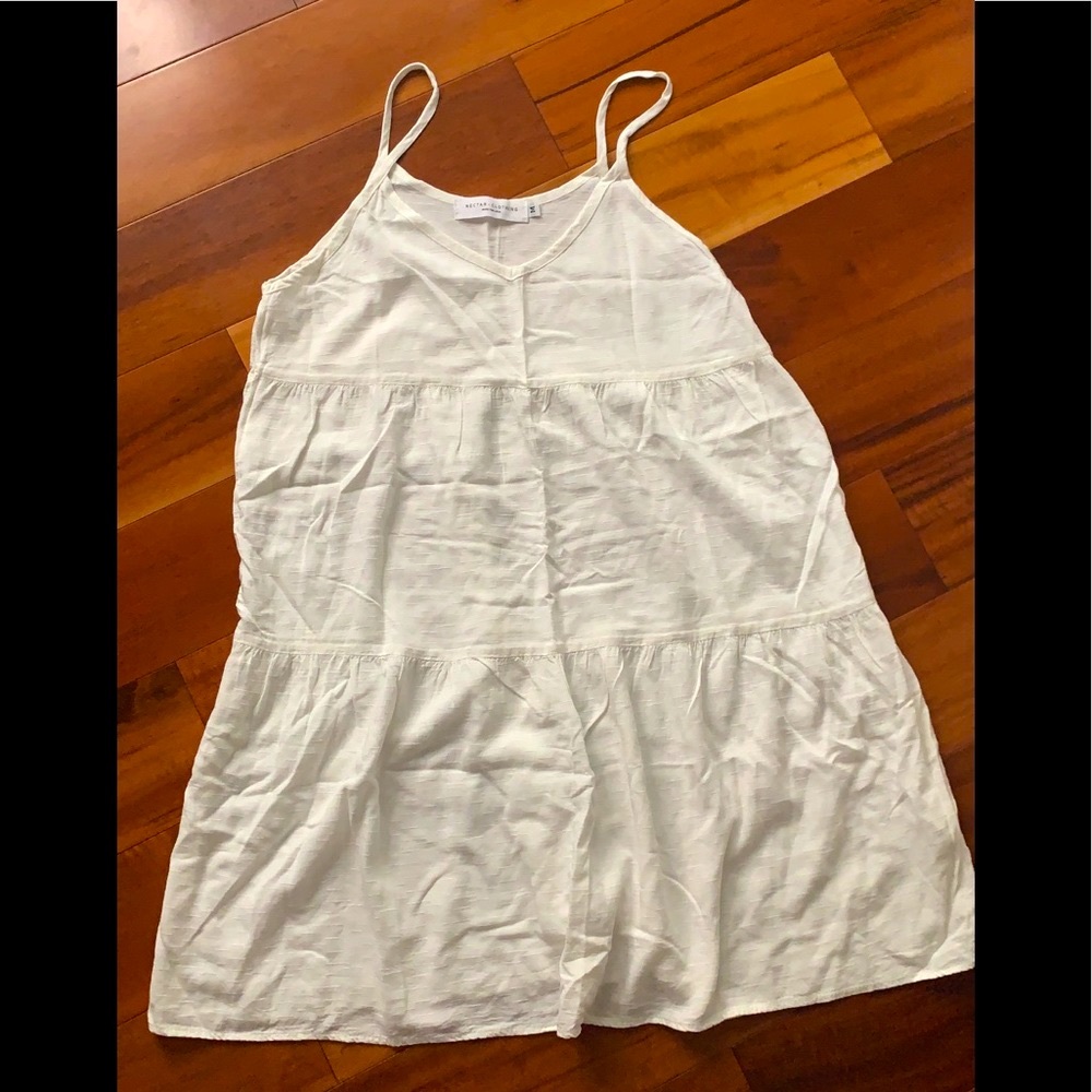 Nectar Dress, White cami tiered dress